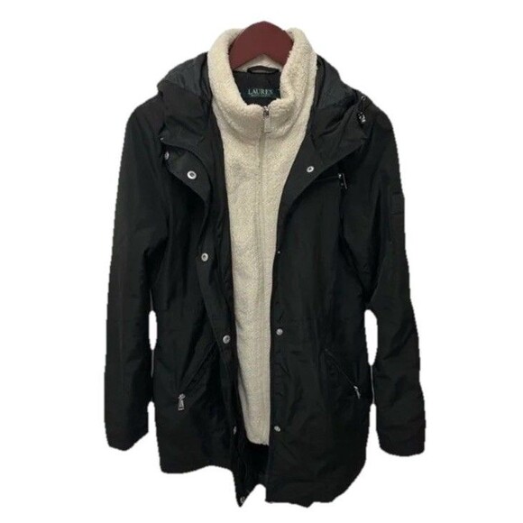 Ralph Lauren Women’s Hooded Jacket with Sherpa Zipper Attachment Size Large - Picture 4 of 11